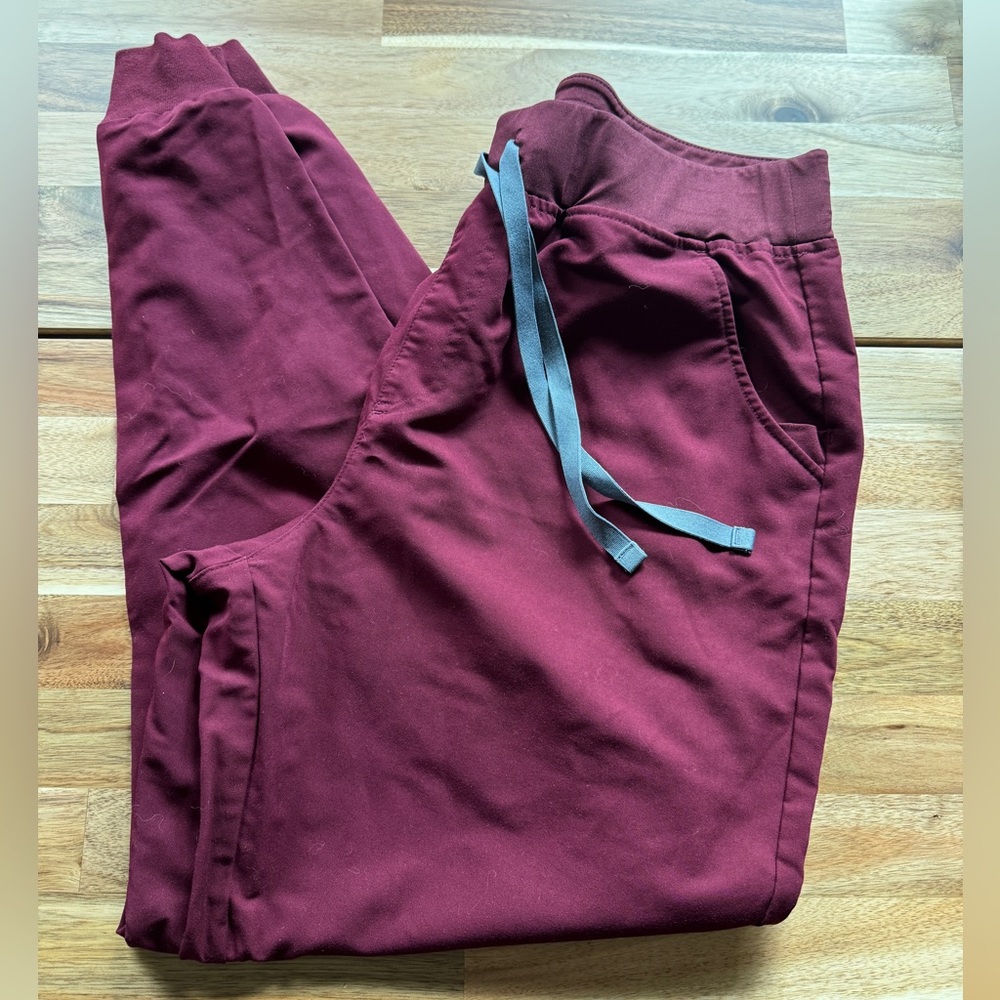 FIGS large tall Zamora high waist jogger burgundy